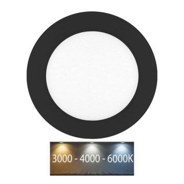 LED Лампа за вграждане в баня LADA LED/6W/230V 3000/4000/6000K Ø 12 см IP44 черен