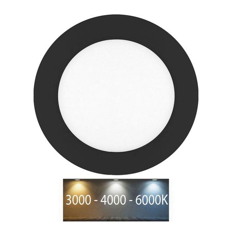 LED Лампа за вграждане в баня LADA LED/6W/230V 3000/4000/6000K Ø 12 см IP44 черен