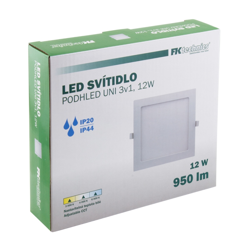 LED Лампа за вграждане в баня LED/12W/230V 3000/4000/6000K IP44