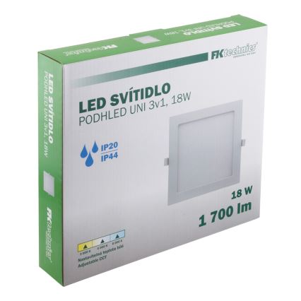 LED Лампа за вграждане в баня LED/18W/230V 3000/4000/6000K IP44