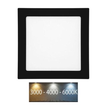 LED Лампа за вграждане в баня RAFA LED/18W/230V 3000/4000/6000K 22x22 см IP44 черен