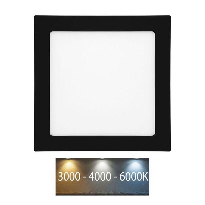 LED Лампа за вграждане в баня RAFA LED/18W/230V 3000/4000/6000K 22x22 см IP44 черен