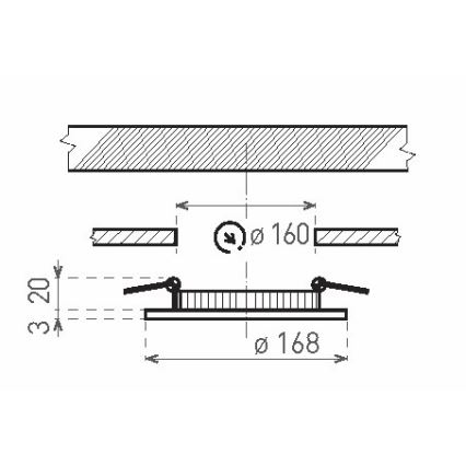 LED Лампа за вграждане в баня VEGA LED/12W/230V 2800K Ø 16,8 см IP44 снежно бял