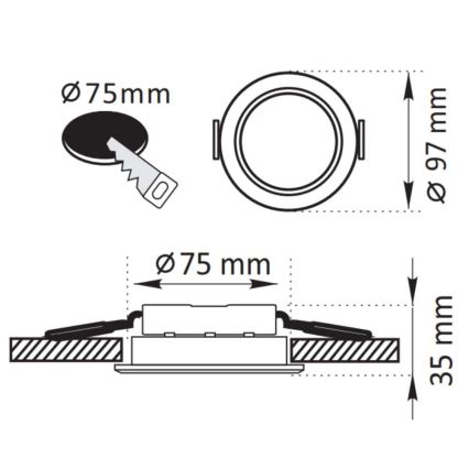 LED Лампа за вграждане ZOE LED/4,8W/230V бяла