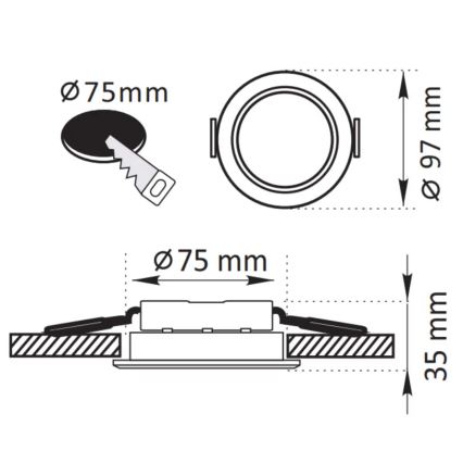 LED Лампа за вграждане ZOE LED/4,8W/230V черна