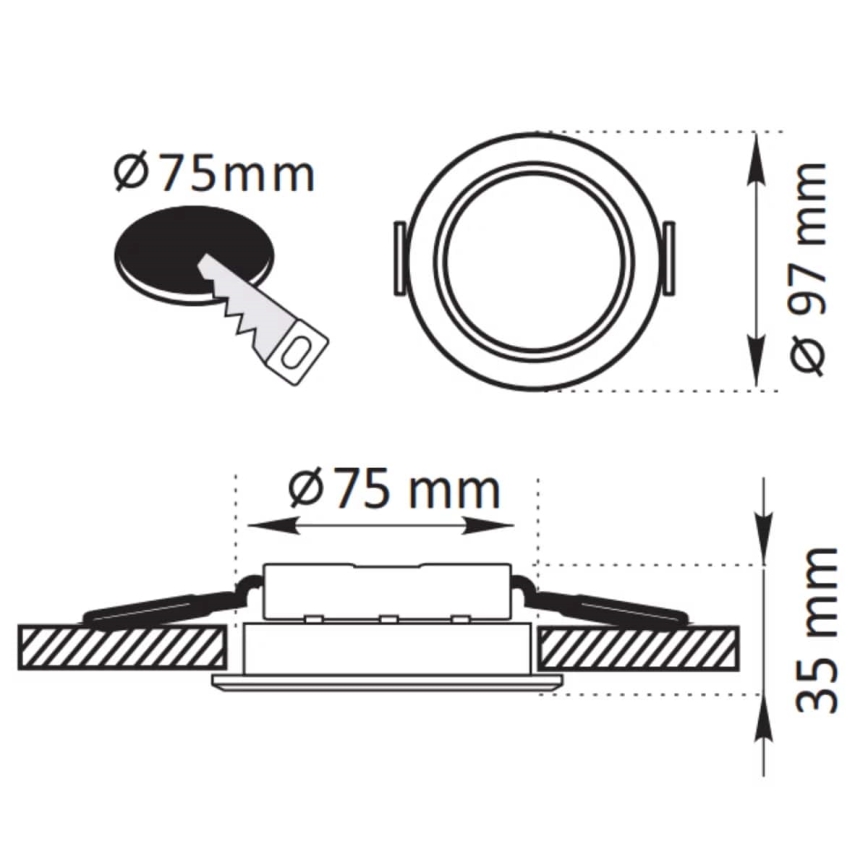 LED Лампа за вграждане ZOE LED/4,8W/230V черна