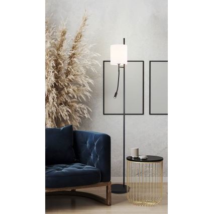 LED Лампион TOKYO 1xE27/40W/230V + LED/3W черен/бял