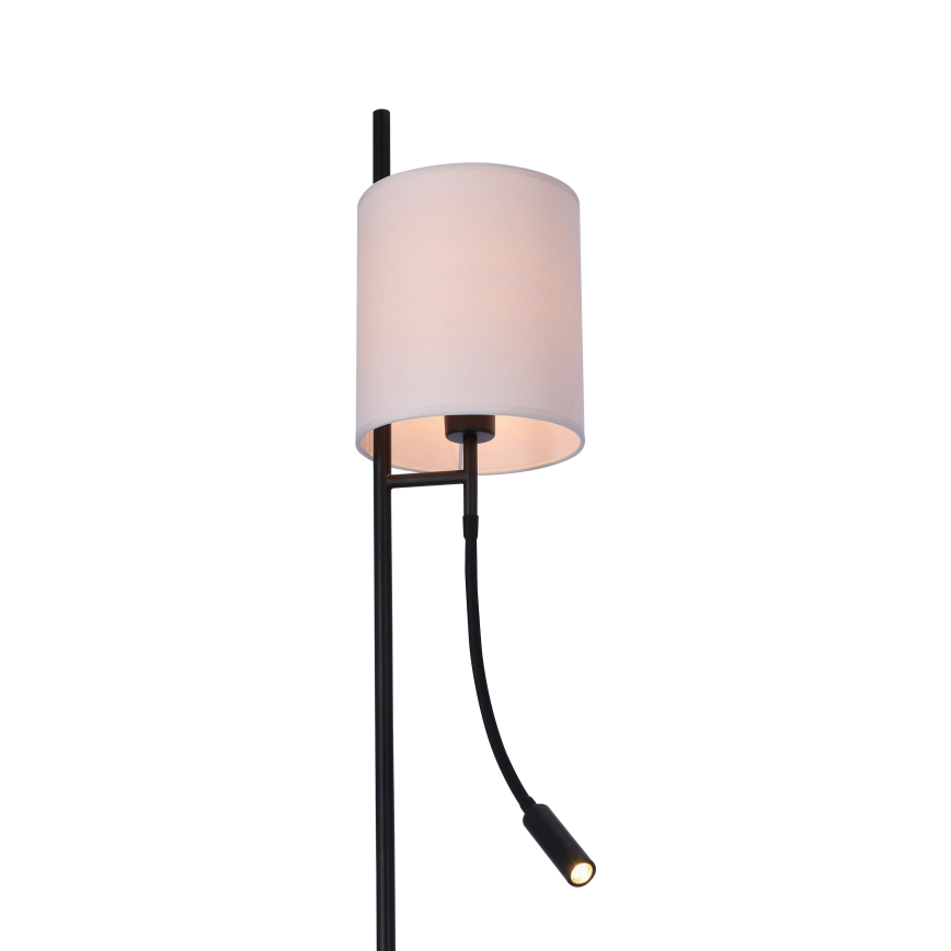 LED Лампион TOKYO 1xE27/40W/230V + LED/3W черен/бял