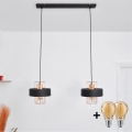 LED LED Пендел VOLTA 2xE27/15W/230V черен/златист
