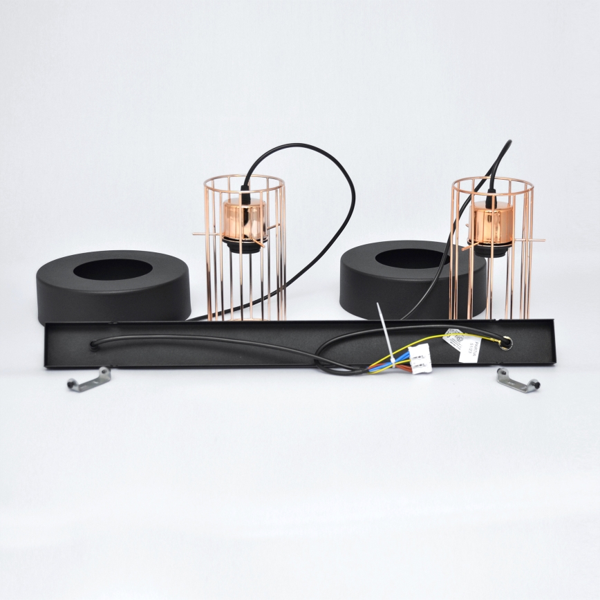 LED LED Пендел VOLTA 2xE27/15W/230V черен/златист