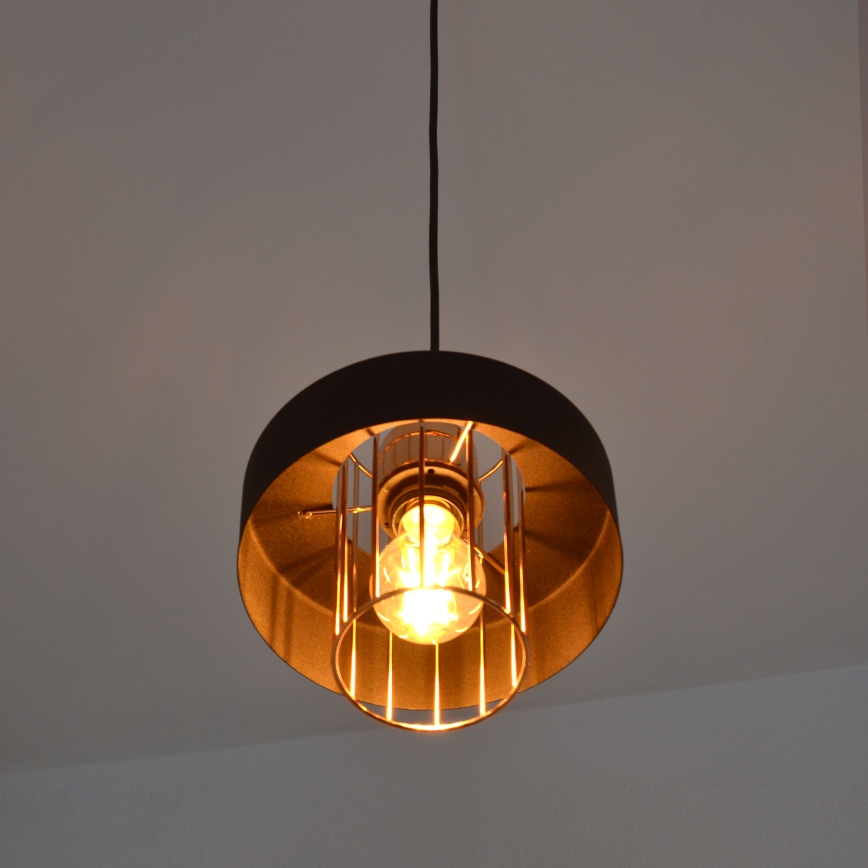 LED LED Пендел VOLTA 2xE27/15W/230V черен/златист