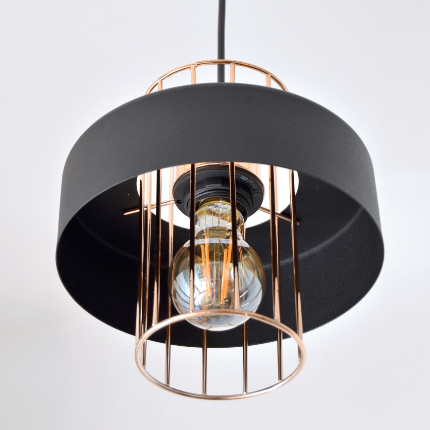 LED LED Пендел VOLTA 2xE27/15W/230V черен/златист