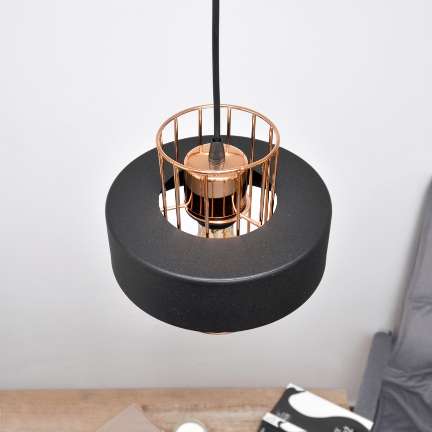 LED LED Пендел VOLTA 2xE27/15W/230V черен/златист