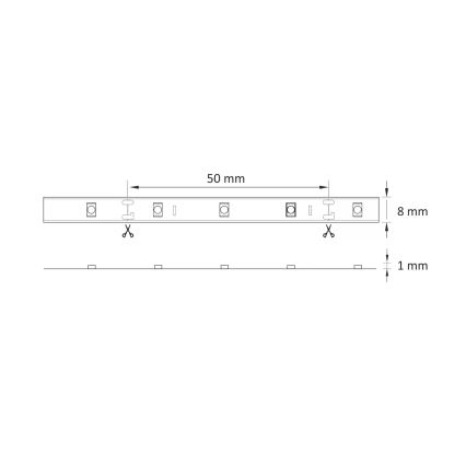 LED Лента 5m LED/10W/12V IP20 6500K