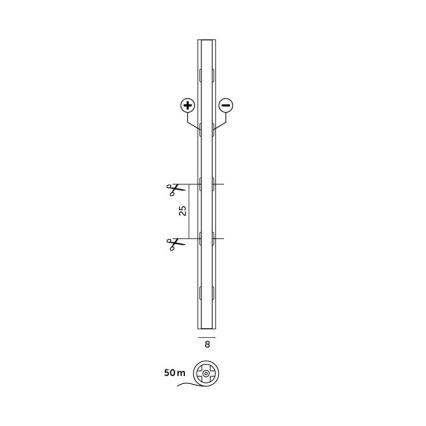 LED лента TRAMO LED/500W/12V 50m 3000K