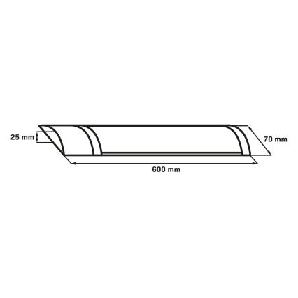 LED линеен осветител LED/18W/230V 4000K 60 см черен