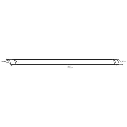 LED линеен осветител LED/50W/230V 4000K 150 cm черен