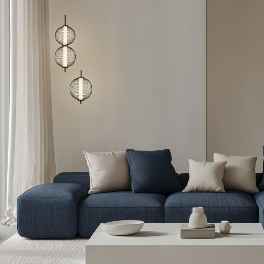 LED Люстра на въженце PUMA LED/10W/230V диаметър 14 см черно