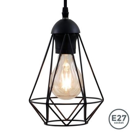 LED люстра на кабел 1xE27/6,5W/230V 2500K черна