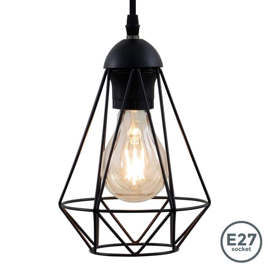 LED люстра на кабел 1xE27/6,5W/230V 2500K черна