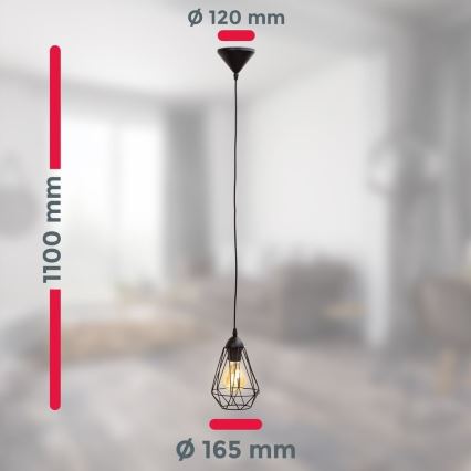 LED люстра на кабел 1xE27/6,5W/230V 2500K черна