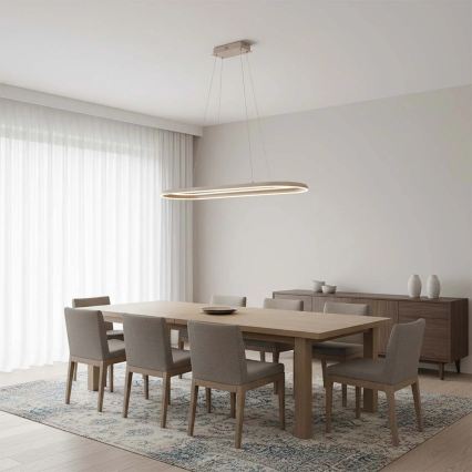 LED люстра на кабел CASHMERE LED/80W/230V 30x100 см бежова