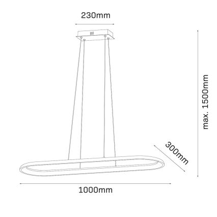 LED люстра на кабел CASHMERE LED/80W/230V 30x100 см бежова