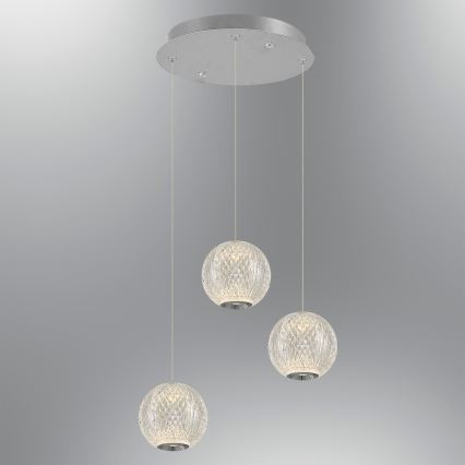 LED люстра на кабел CREMONA 3xLED/5W/230V 3000K матов хром