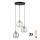 LED люстра на кабел DEVI 3xE27/15W/230V черна/прозрачна