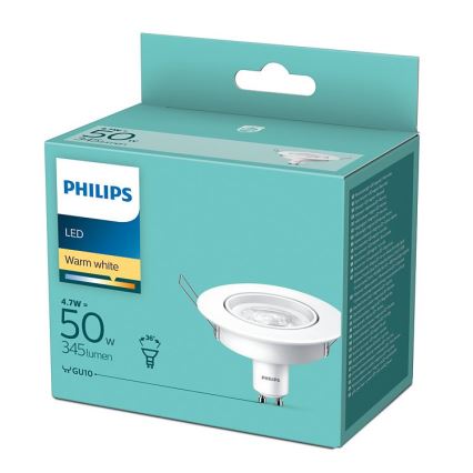 LED Луничка за вграждане Philips GU10/4,7W/230V 2700K