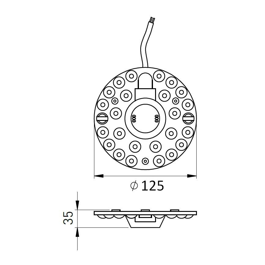 LED магнитен модул LED/12W/230V Ø 12,5 cm 2700/3000/4000/5000/6500K