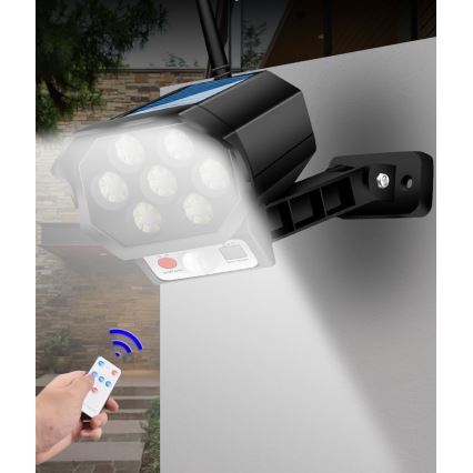 LED макет на охранителна камера със сензор и слънчев панел LED/5W/5,5V 800 mAh IP65 + дистанционно управление