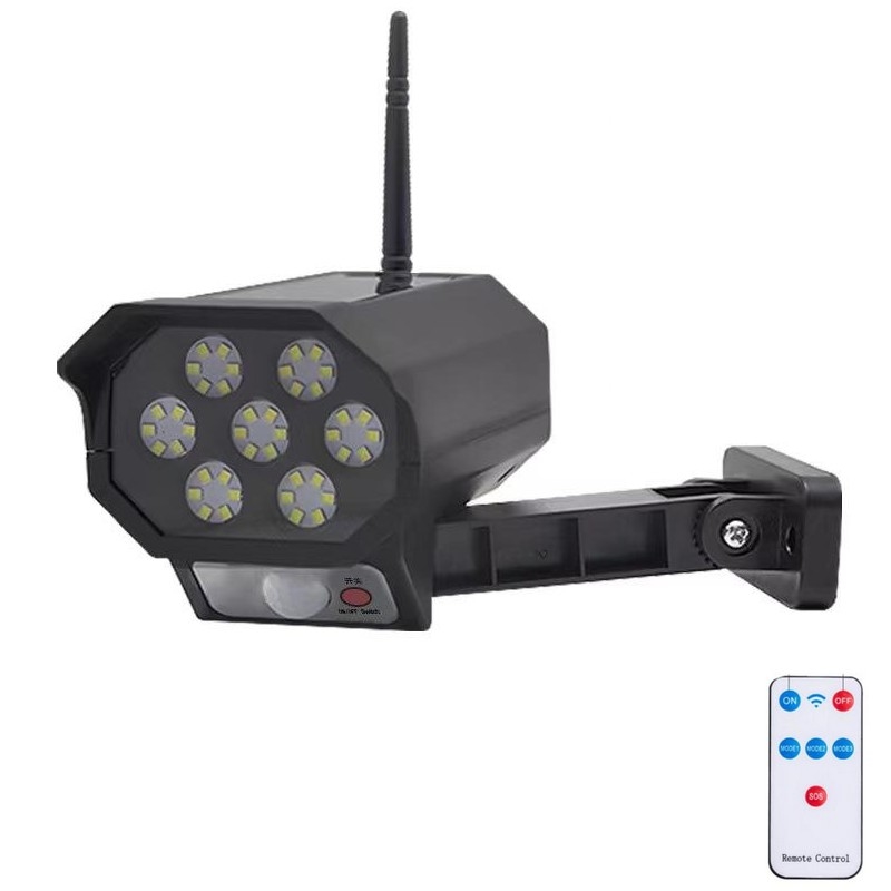 LED Макет охранителна камера със сензор и със соларен панел LED/5W/5,5V 800 mAh IP65 + дистанционно управление