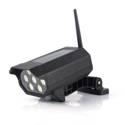 LED Макет охранителна камера със сензор и със соларен панел LED/5W/5,5V 800 mAh IP65 + дистанционно управление