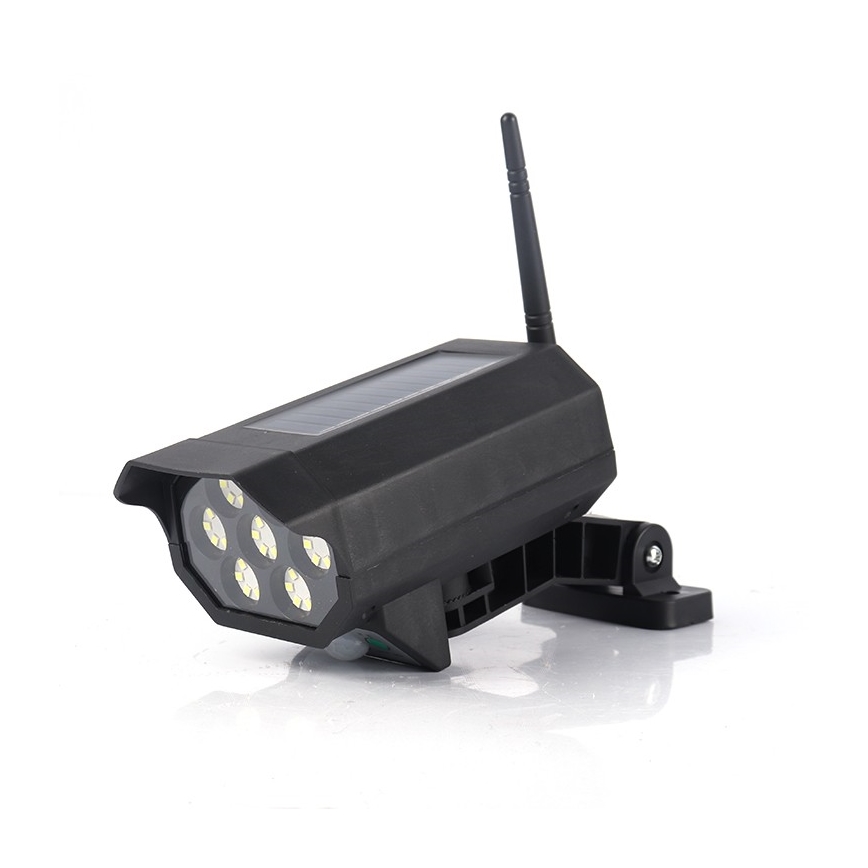 LED Макет охранителна камера със сензор и със соларен панел LED/5W/5,5V 800 mAh IP65 + дистанционно управление
