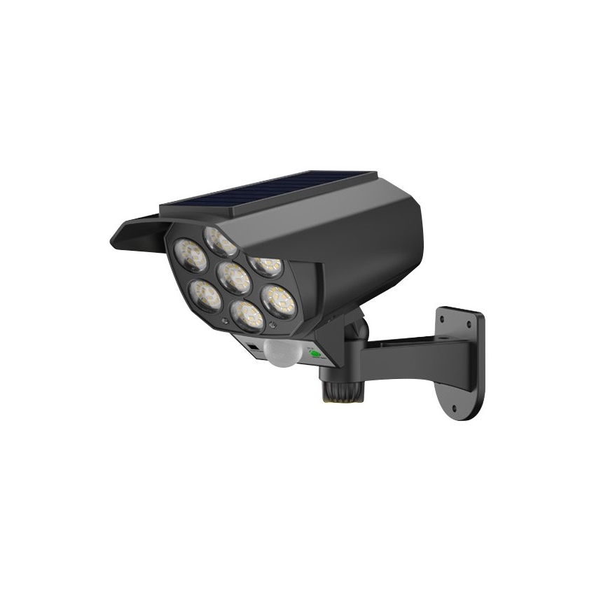 LED Макет охранителна камера със сензор и със соларен панел LED/5W/5,5V 800 mAh IP65 + дистанционно управление