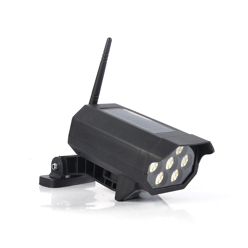 LED Макет охранителна камера със сензор и със соларен панел LED/5W/5,5V 800 mAh IP65 + дистанционно управление