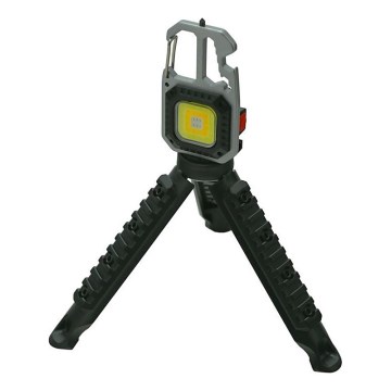 LED Многофункционален акумулаторен фенер с поставка LED/USB-C 400 mAh