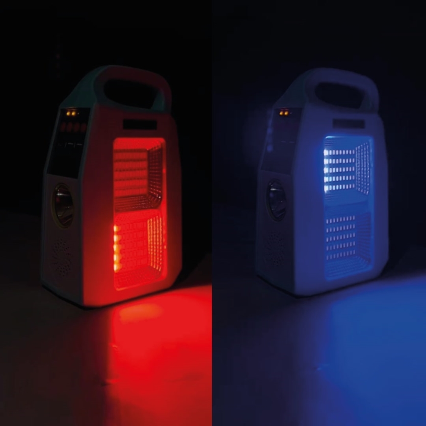 LED Многофункционален соларен лампа с високоговорител и power bank LED/5W/7200mAh IP65