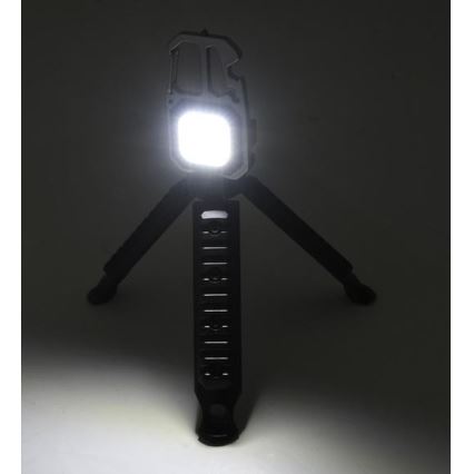 LED Многофункционален акумулаторен фенер с поставка LED/USB-C 400 mAh