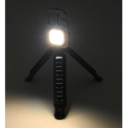 LED Многофункционален акумулаторен фенер с поставка LED/USB-C 400 mAh