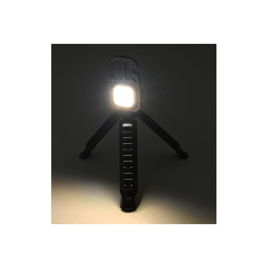 LED Многофункционален акумулаторен фенер с поставка LED/USB-C 400 mAh