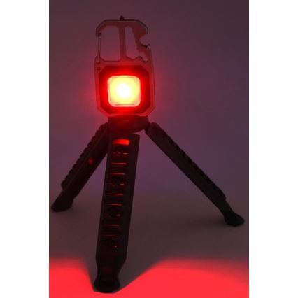 LED Многофункционален акумулаторен фенер с поставка LED/USB-C 400 mAh
