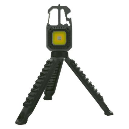 LED Многофункционален акумулаторен фенер с поставка LED/USB-C 400 mAh