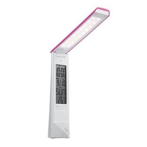 LED Мултифункционална Димируема Настолна лампа DAISY LED/1,6W/USB бяло-розова 600 mA