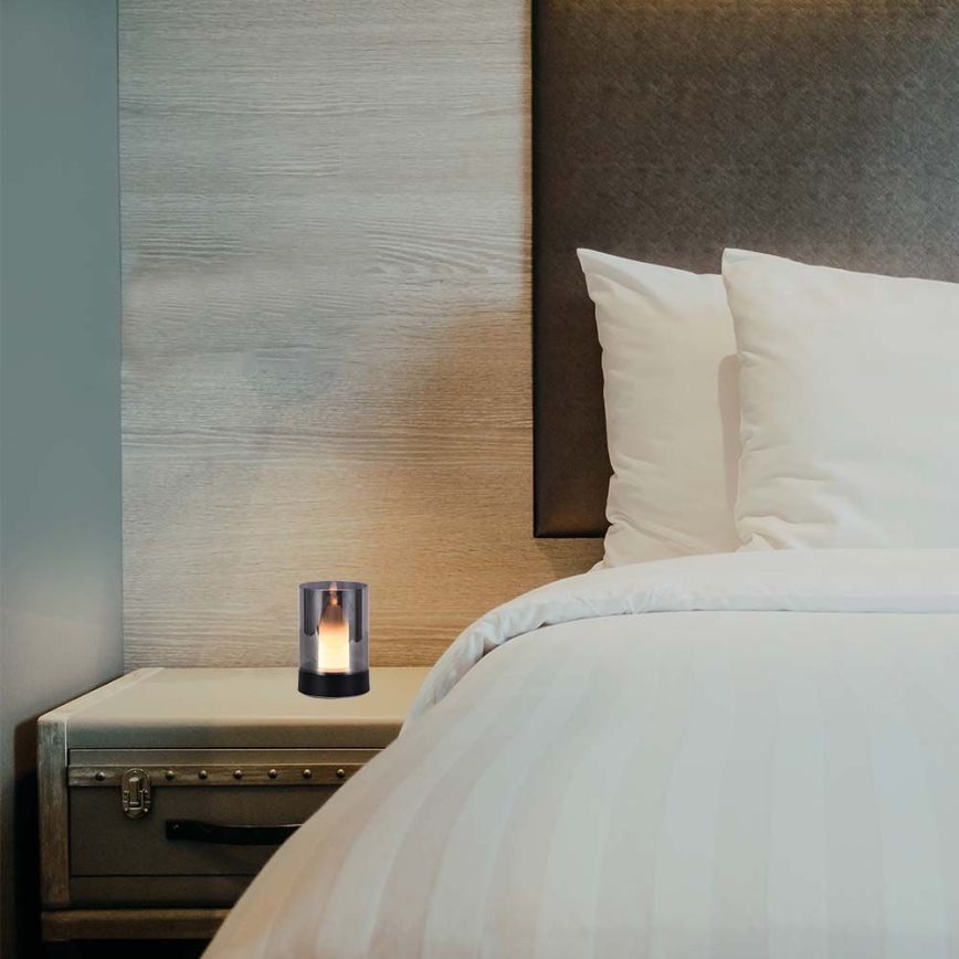 LED Димируема настолна акумулаторна лампа LED/2W/5V 3000K 2400 mAh черен