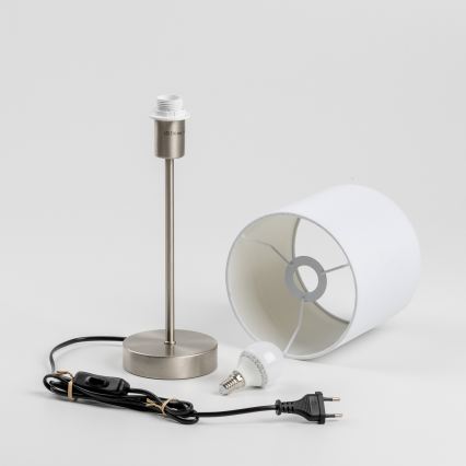 LED настолна лампа 1xE14/5W/230V бяла/матов хром