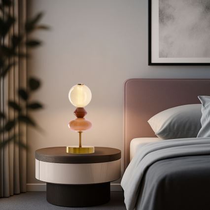 LED настолна лампа FLORES LED/10W/230V златна/оранжева/кафява