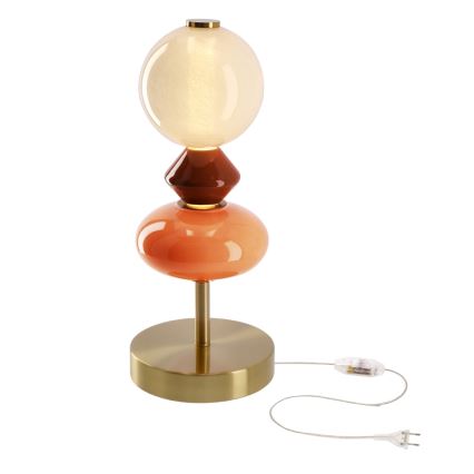 LED настолна лампа FLORES LED/10W/230V златна/оранжева/кафява