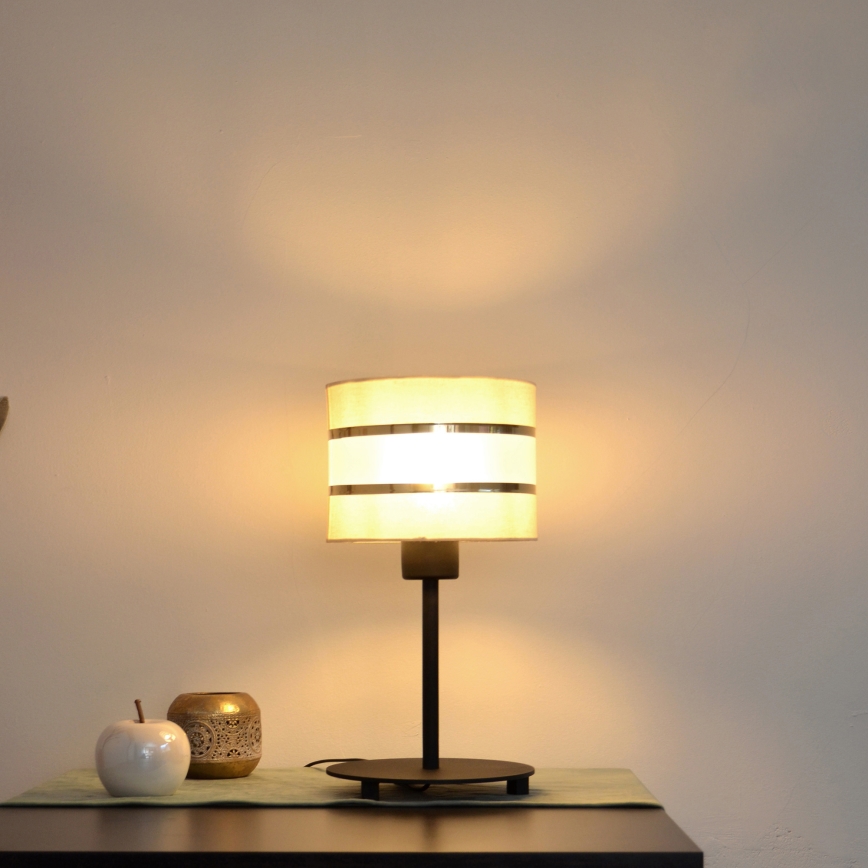 LED Настолна лампа HELEN 1xE27/15W/230V кремава/черна/златиста